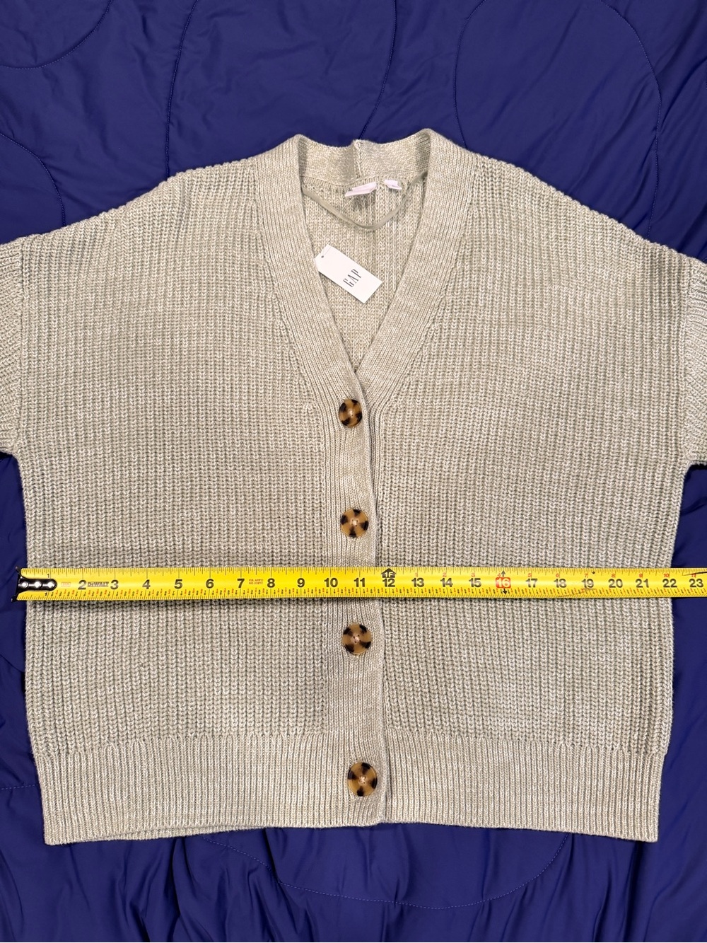 GAP Light Sage Button-Up Knit Cardigan - Picture 7 of 8